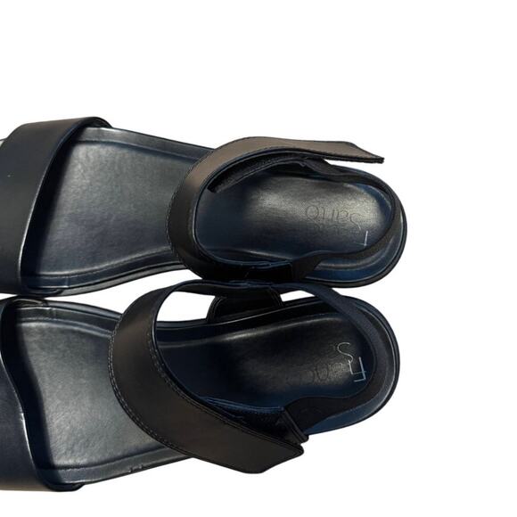 Franco Sarto Black Wicker Raffia Strappy Platform Sandals Size 9.5 - Picture 4 of 5